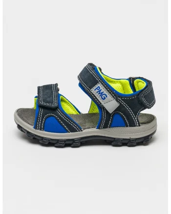 Sandale din piele cu velcro, Albastru ultramarin
