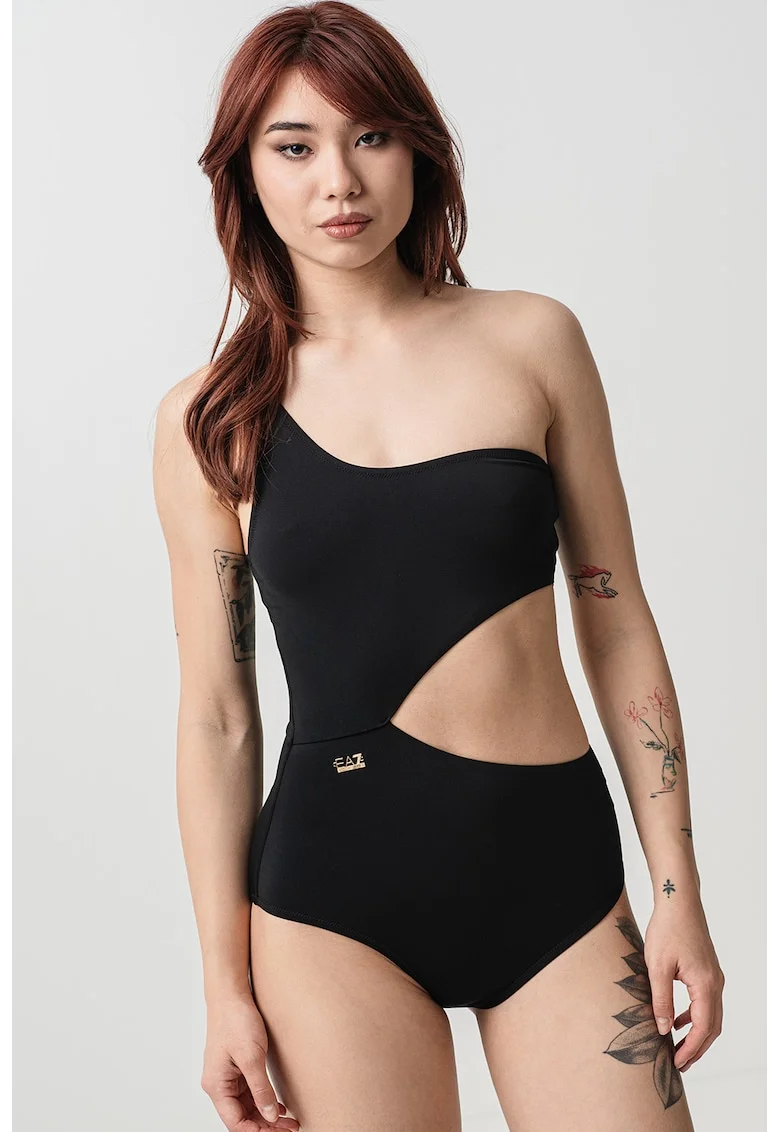 Costum de baie intreg cu decupaj lateral, Negru