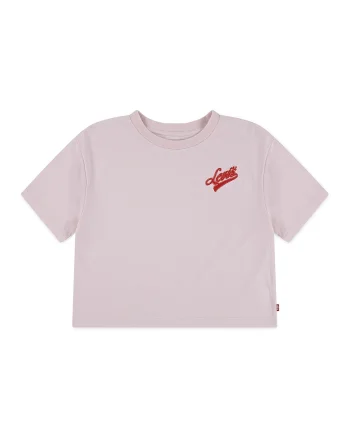 Tricou cu detaliu cu broderie logo, Roz pal
