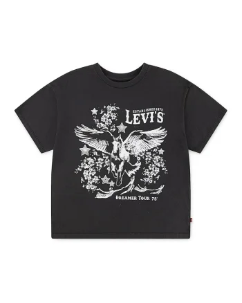 Tricou supradimensionat cu imprimeu logo Retro Dreamer, Alb/Negru