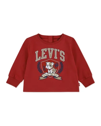 Bluza cu imprimeu logo si grafic, Rosu inchis