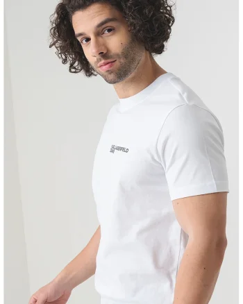 Tricou slim fit de bumbac organic, Alb