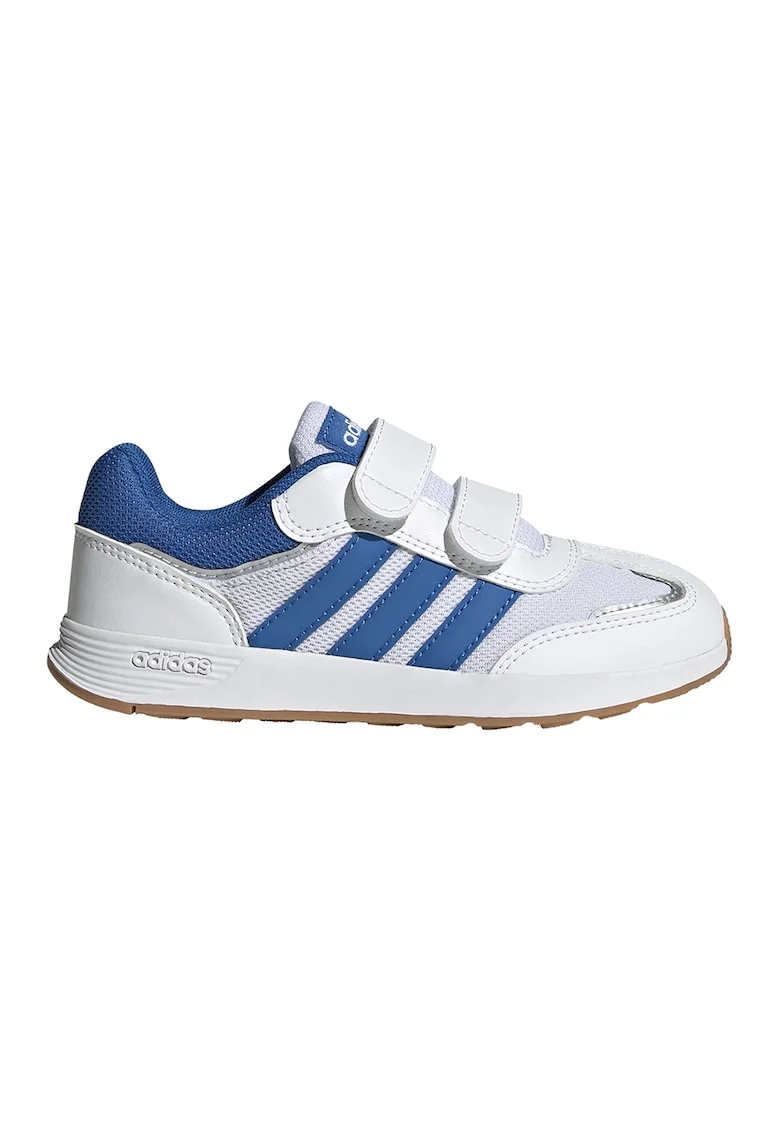 Pantofi sport Tensaur din piele ecologica si plasa, cu velcro, Alb/Albastru royal
