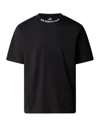 Tricou de bumbac cu decolteu la baza gatului, Alb/Negru