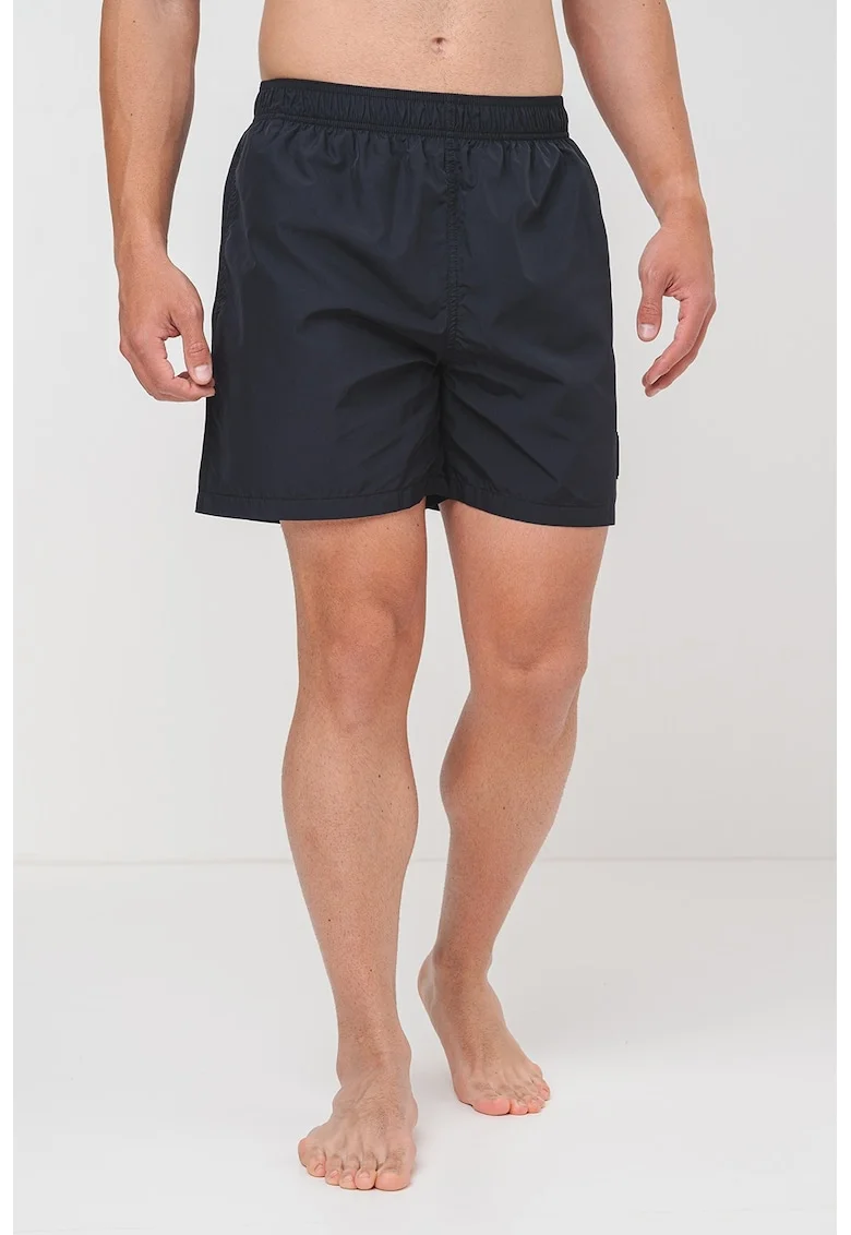 Pantaloni scurti de baie cu talie elastica, Negru/Albastru ultramarin