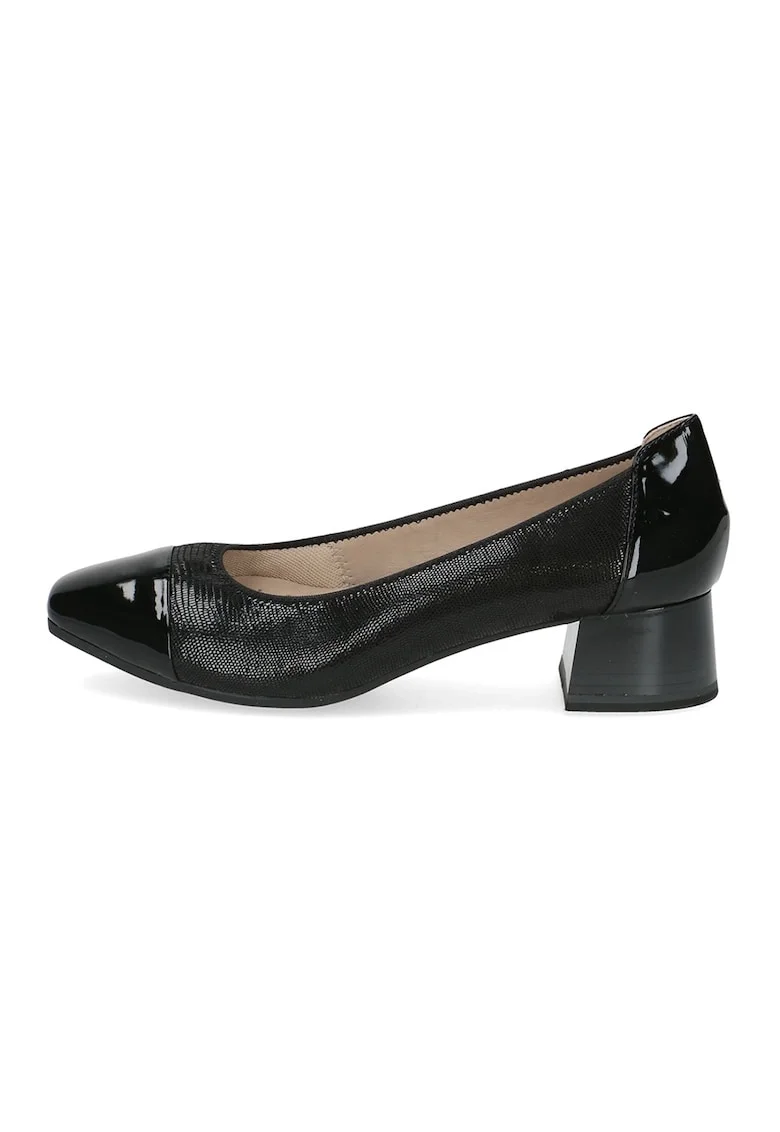 Pantofi cu insertii de piele, Negru