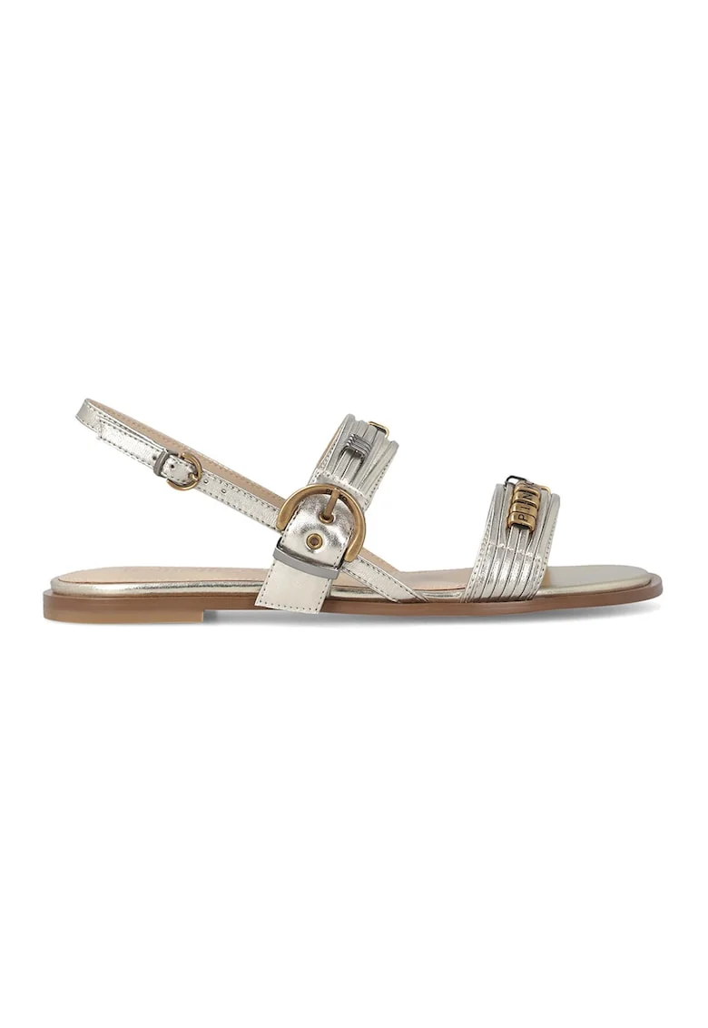 Sandale din piele cu logo Milly, Auriu