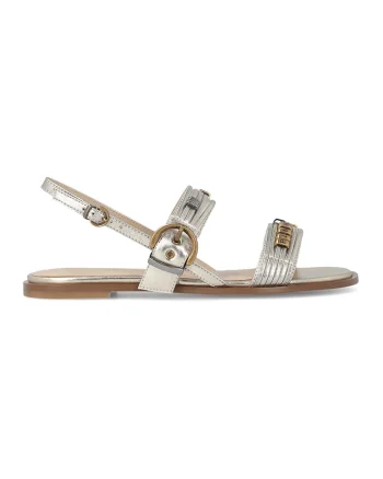 Sandale din piele cu logo Milly, Auriu