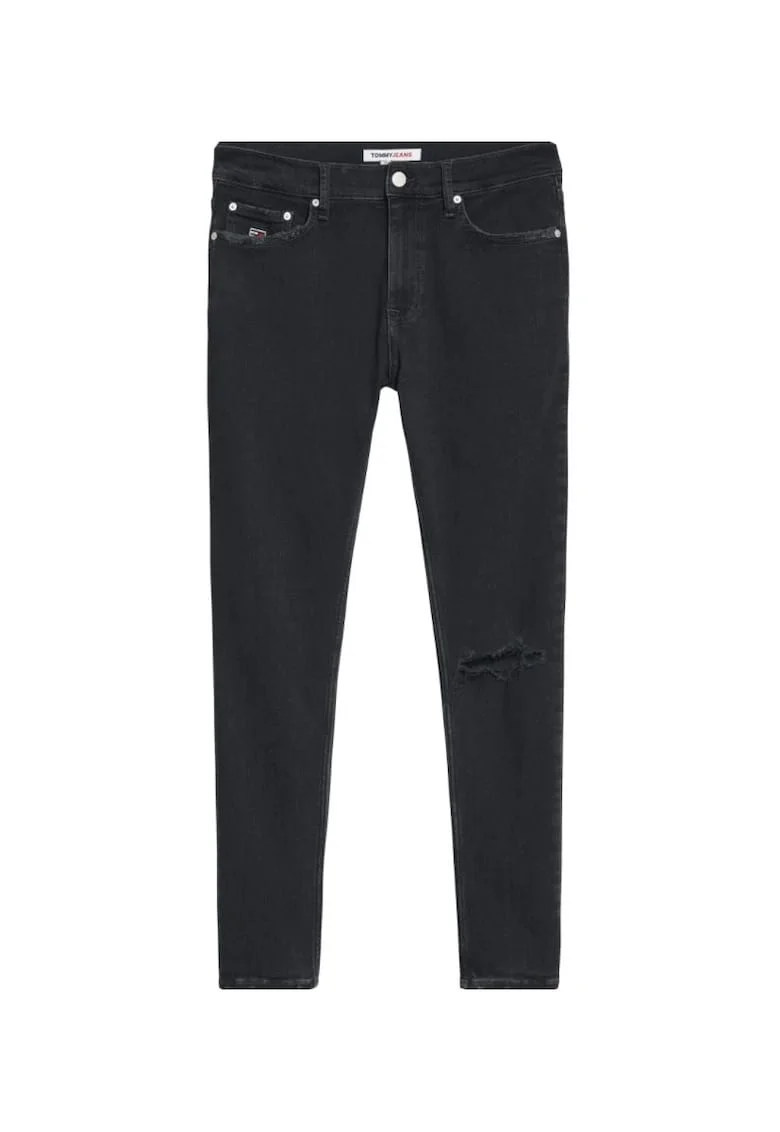 Blugi skinny cu detaliu rupt,