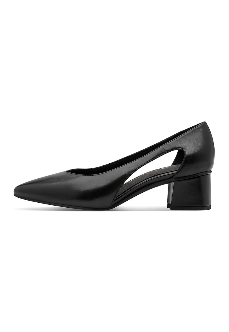 Pantofi din piele cu decupaje laterale, Negru