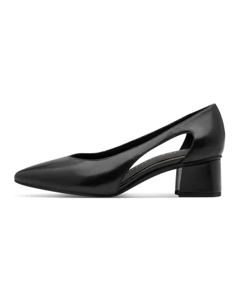 Pantofi din piele cu decupaje laterale, Negru