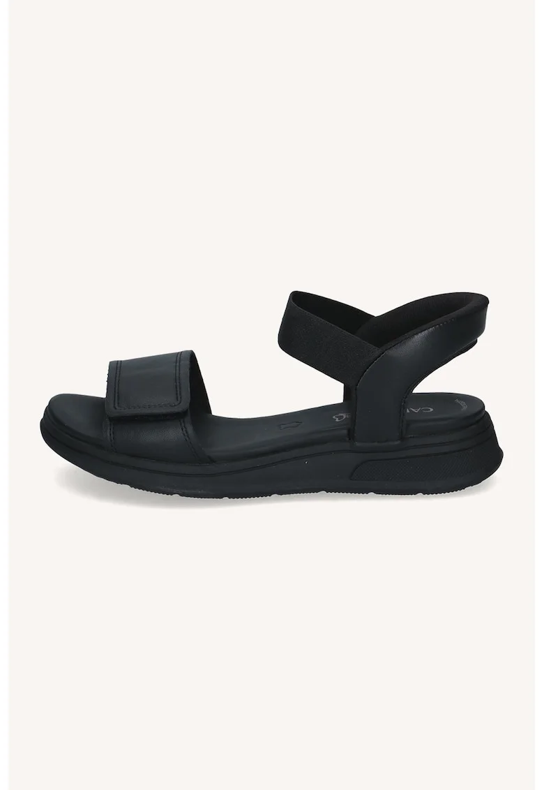 Sandale din piele cu velcro, Negru