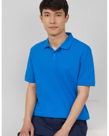 Tricou polo cu model uni, Turcoaz