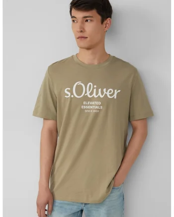Tricou cu imprimeu logo metalic