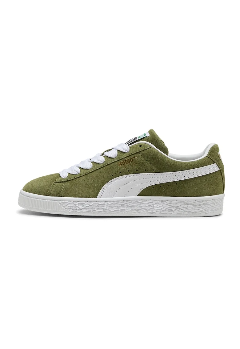 Pantofi sport Classic de piele intoarsa cu garnituri de piele ecologica, Alb/Verde masliniu