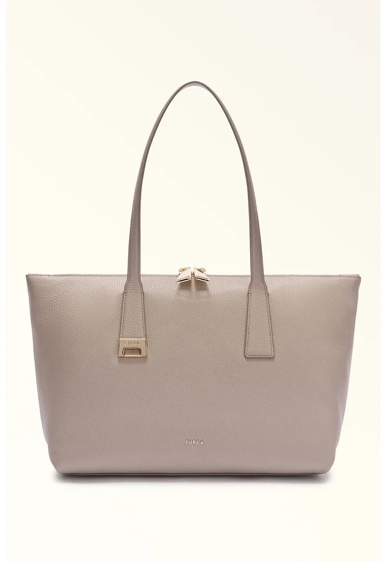 Geanta tote din piele Olivia, Bej