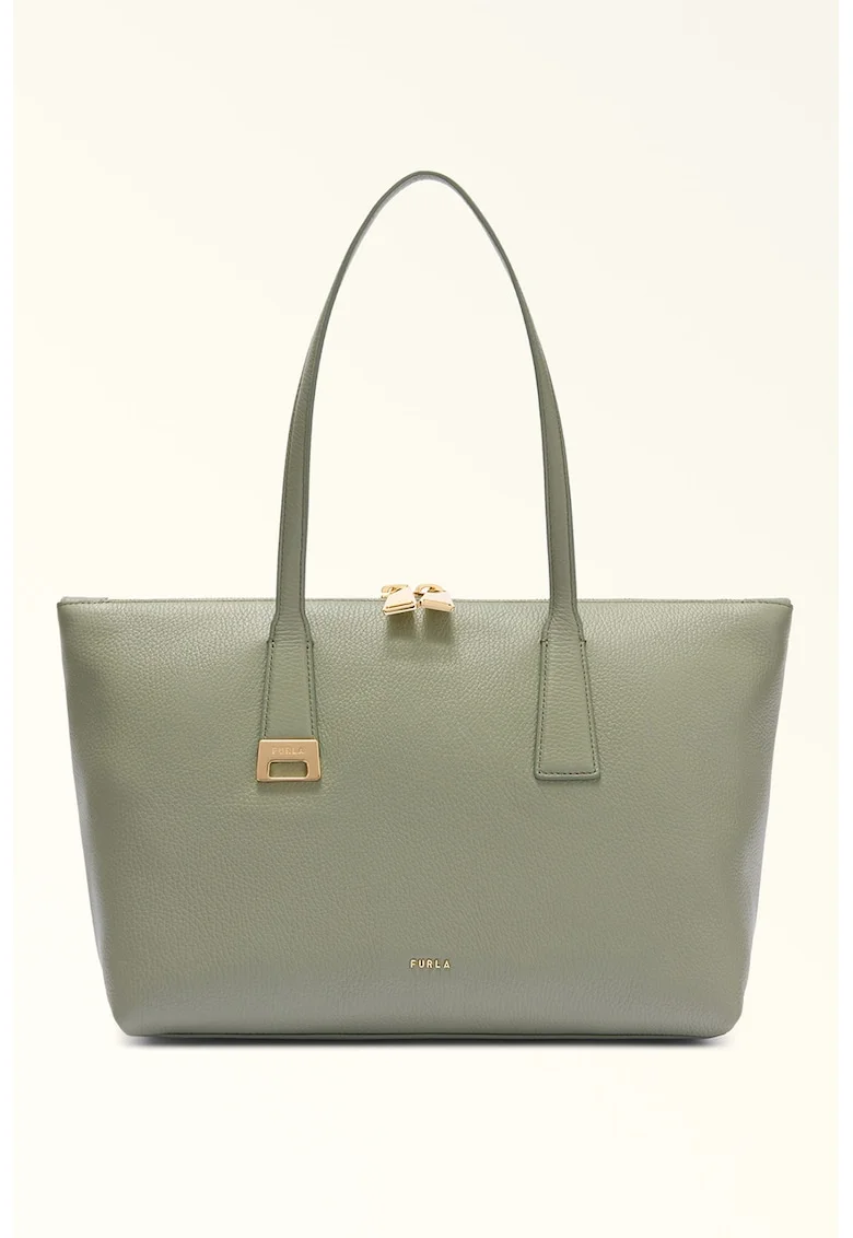 Geanta tote din piele Olivia, Verde pal
