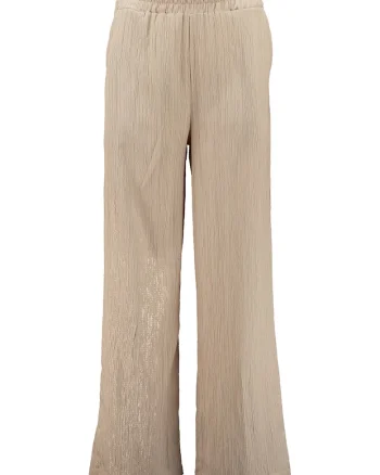 Pantaloni striati cu talie elastica, Bej inchis