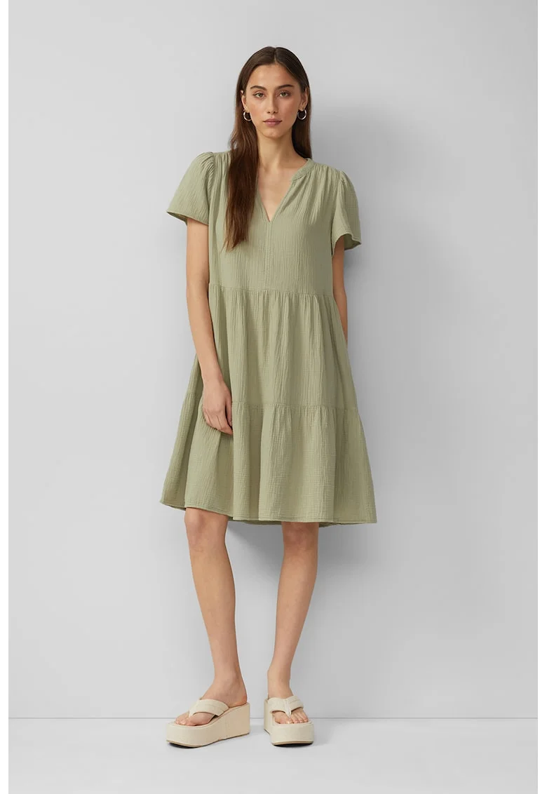 Rochie cu maneci scurte, Verde pal