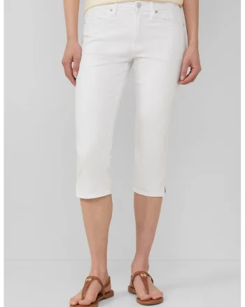 Blugi capri cu croiala slim-fit Betsy, Alb optic