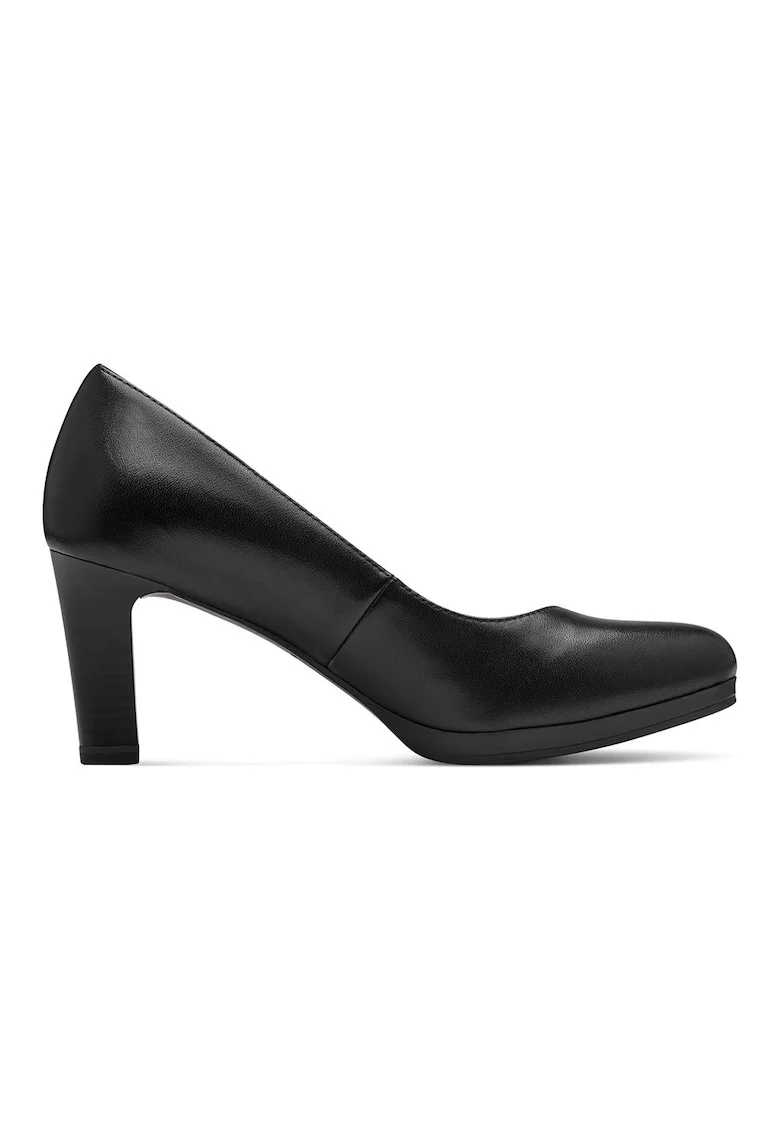 Pantofi din piele cu varf migdalat, Negru