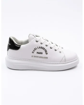 Pantofi sport din piele cu logo metalic, Alb