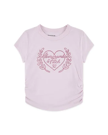 Tricou din amestec de bumbac cu logo, Roz pal