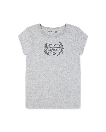 Tricou din amestec de bumbac cu logo, Gri melange