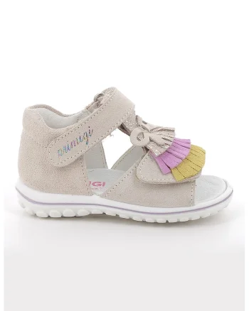 Sandale din piele intoarsa cu inchidere velcro si canaf, Galben/Maro taupe deschis/Roz
