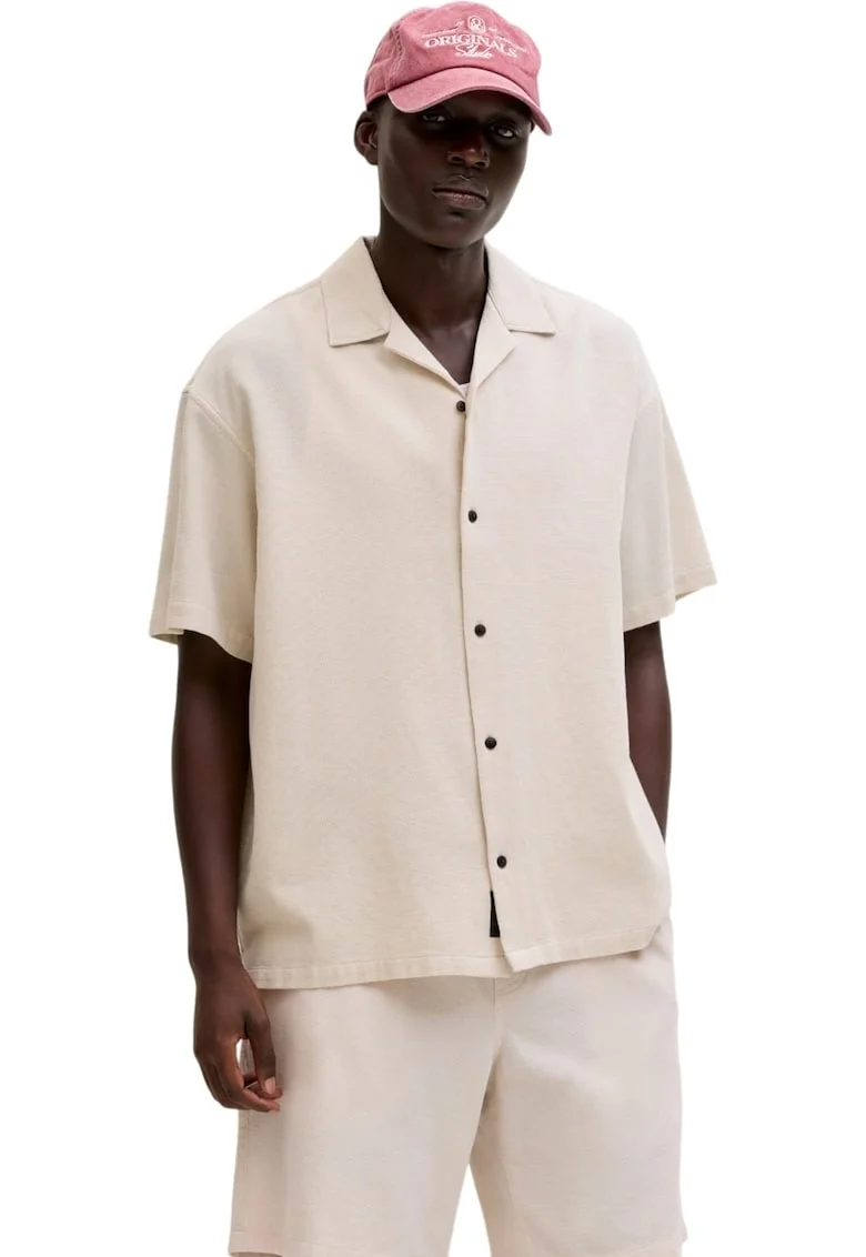 Camasa JACK &JONES Global Waffle Resort 60252, Bej