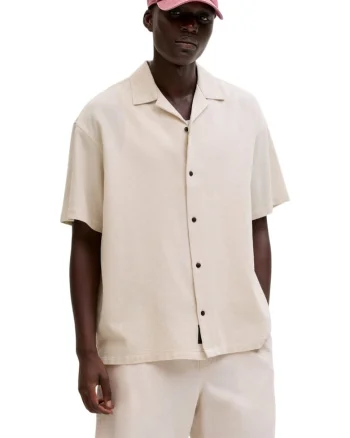 Camasa JACK &JONES Global Waffle Resort 60252, Bej