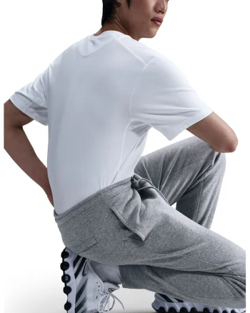 Pantaloni de trening cu logo si snur de ajustare, Gri melange