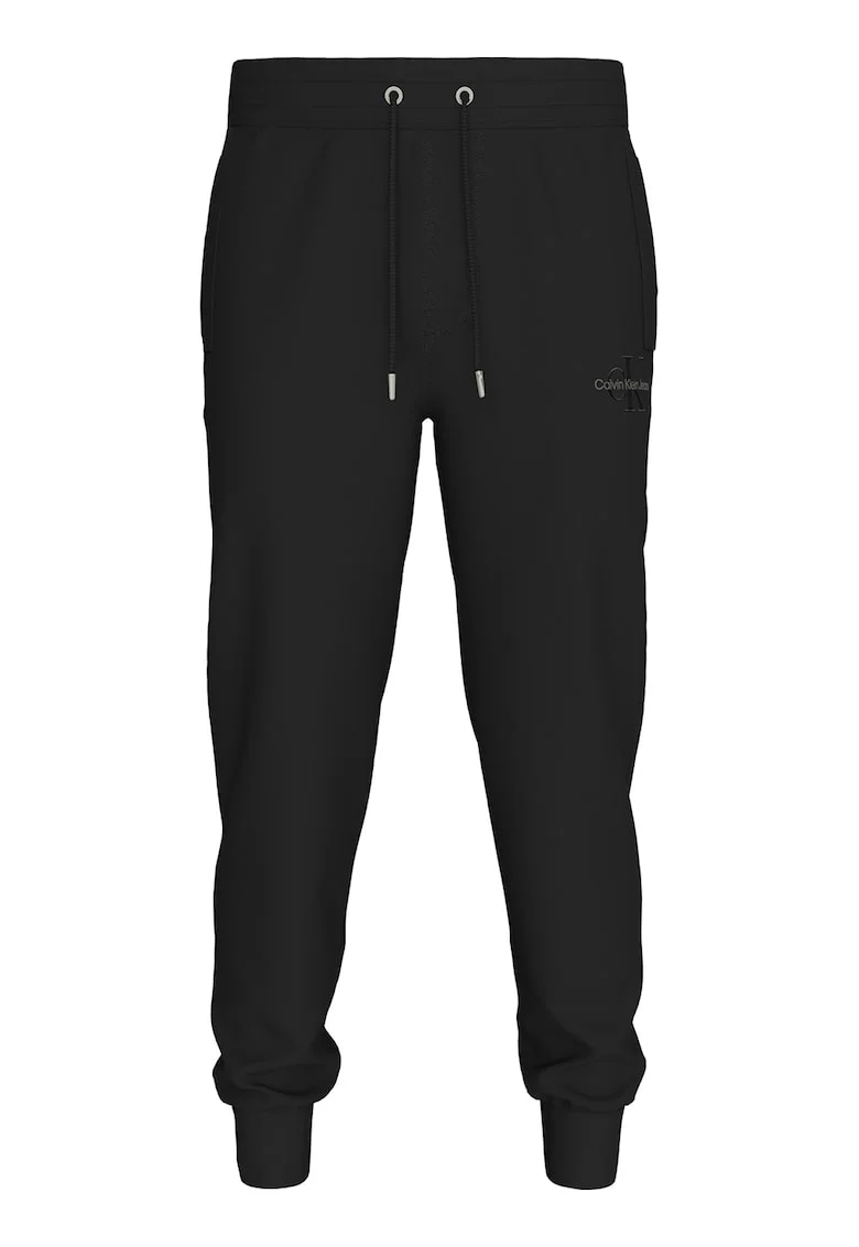 Pantaloni conici cu snur in talie, Negru