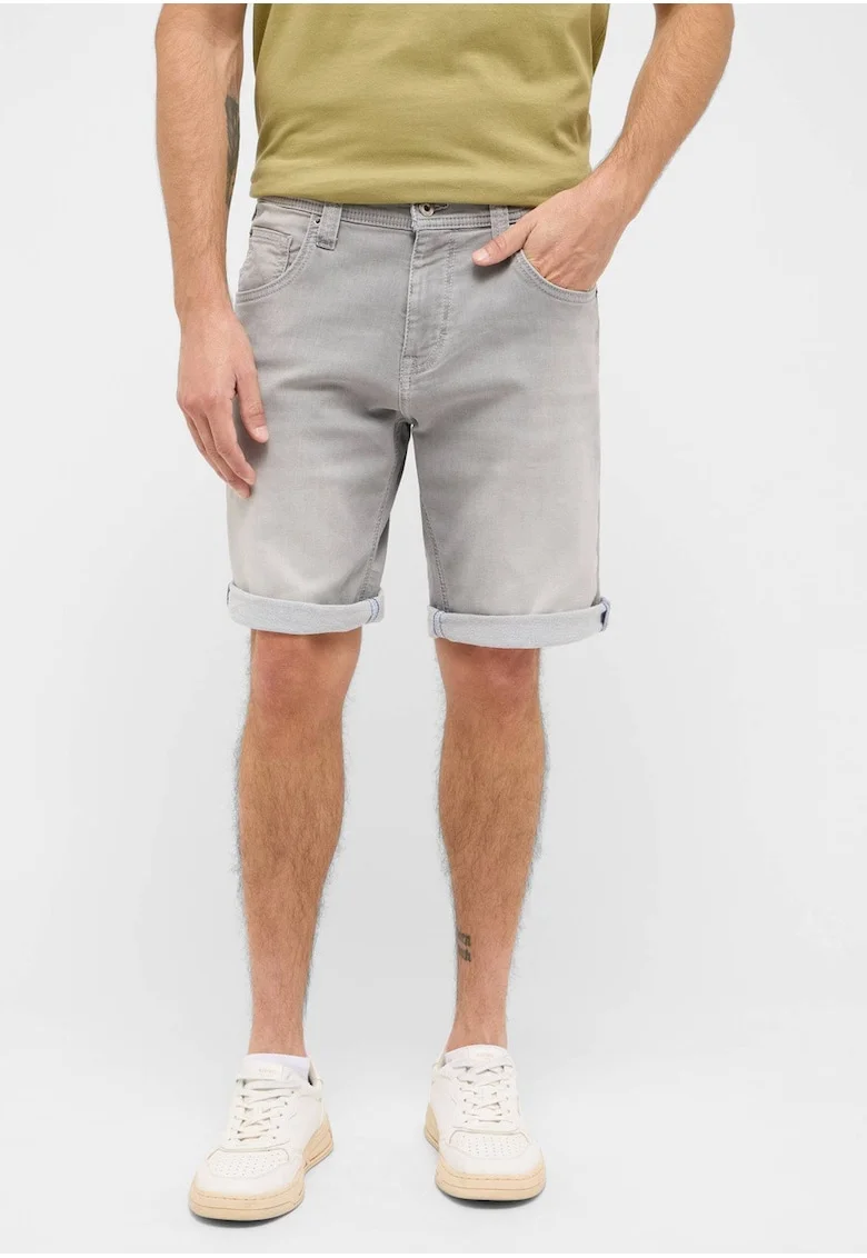 Blugi Scurti Barbati,  Chicago Shorts Z, Slim Fit, Talie Medie, Fermoar, Scurti, 5 Buzunare, Bumbac, Elastan, Marimea W32, Gri Deschis
