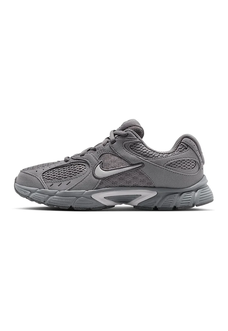 Pantofi sport V5 RNR din piele ecologica si plasa, Gri inchis