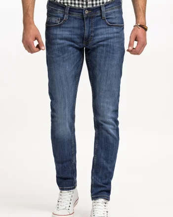 Blugi Barbati  Oregon Tapered, Albastru Denim, Talie Joasa, W31 L32