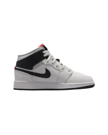 Pantofi sport copii  AIR JORDAN 1 MID BG, Piele ecologica, Alb, Alb