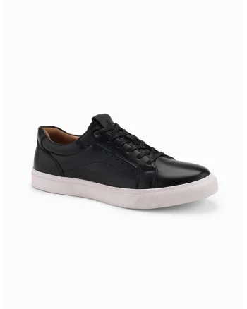 Pantofi sport uni de piele ecologica, Negru