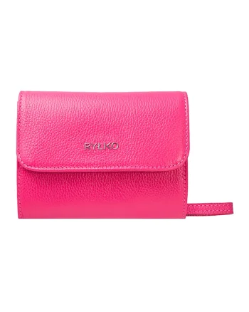 RYLKO, Geanta din piele cu bareta de umar din lant, Fucsia