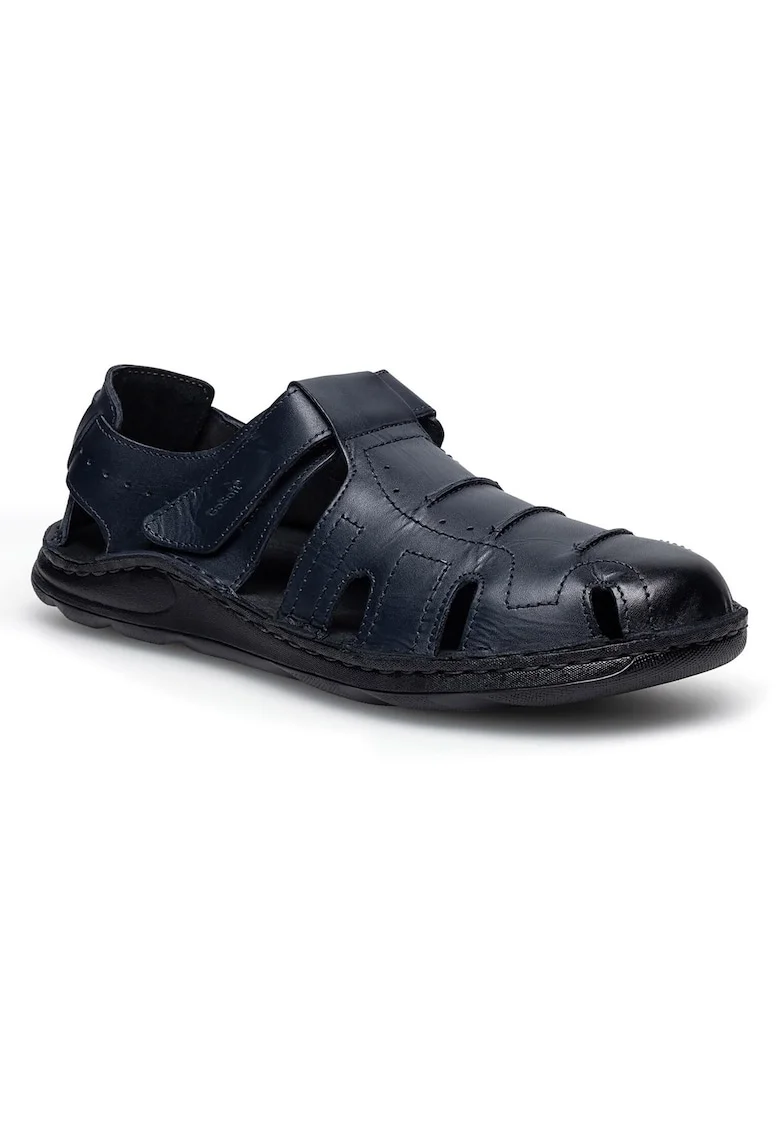 Sandale barbat,  piele naturala, bleumarin, inchidere velcro