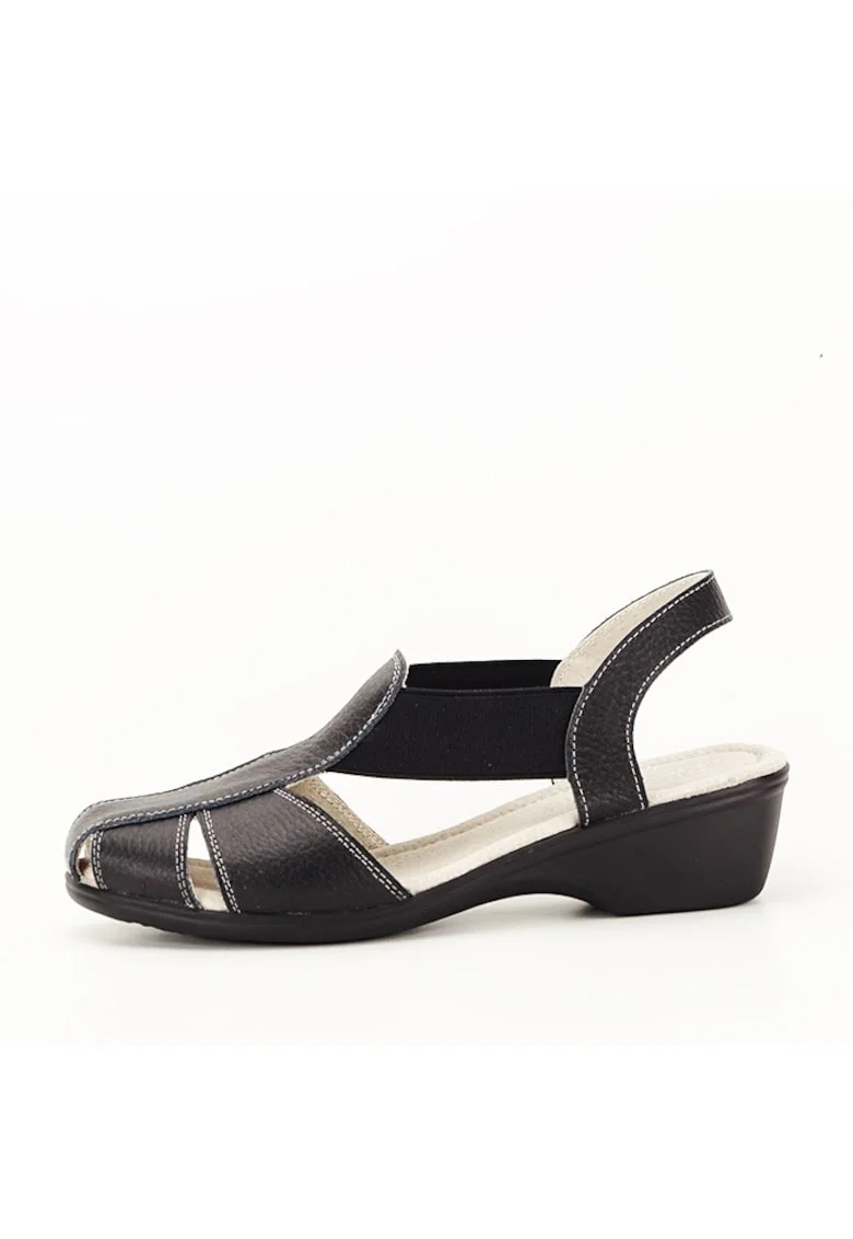 Sandale negre din piele naturala Codruta M5 5797, Negru