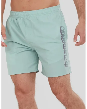 Pantaloni scurti de baie cu imprimeu logo Bono, Gri deschis/Verde pal