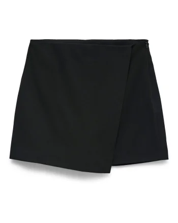 Fusta-sort Femei,  neagra, 69% poliester, 28% viscoza, 3% elastan