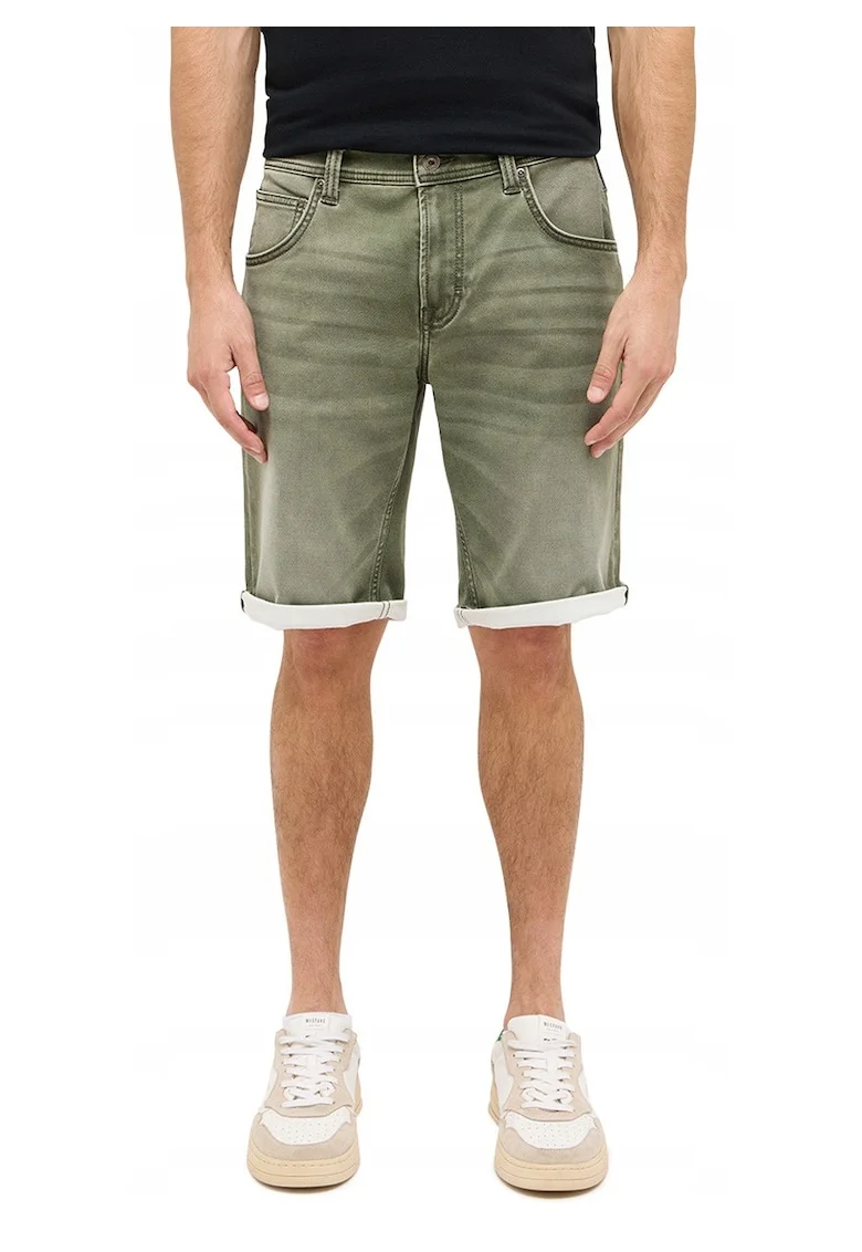 Blugi Scurti Barbati,  Chicago Shorts Z, Slim Fit, Talie Medie, Fermoar, Scurti, 5 Buzunare, Bumbac, Elastan, W32, Verde