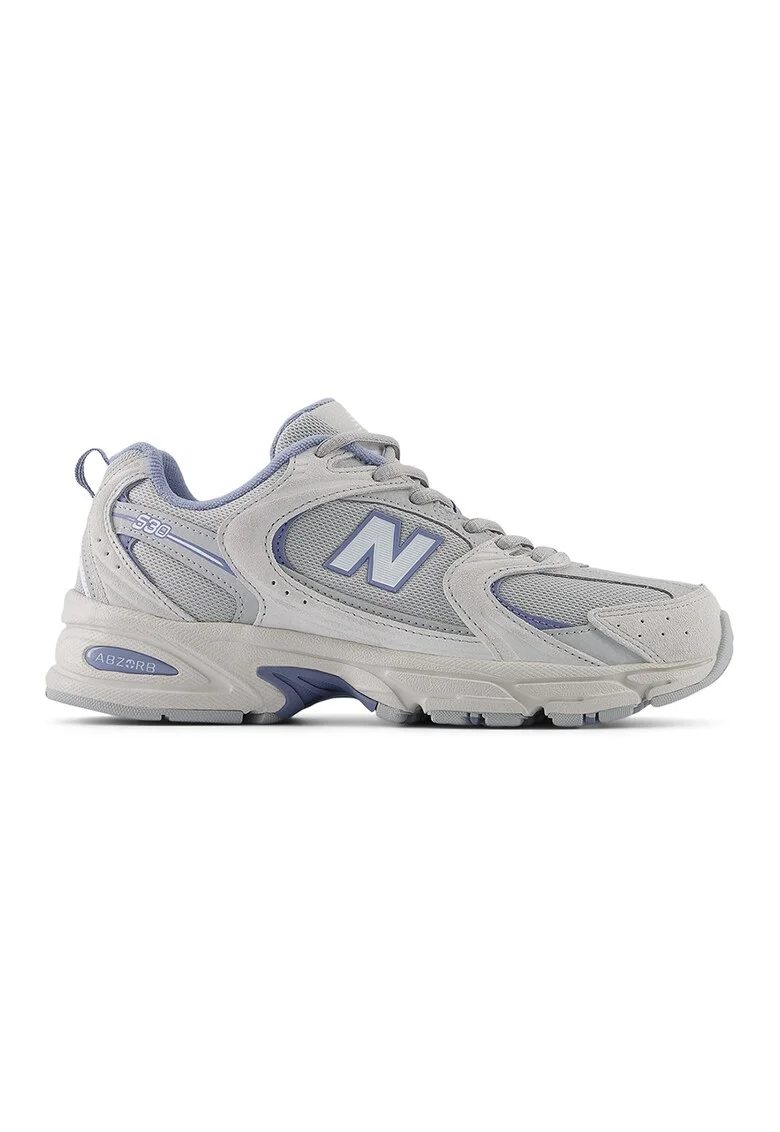 Pantofi sport din material textil cu garnituri din piele 530, Albastru pastel/Gri deschis