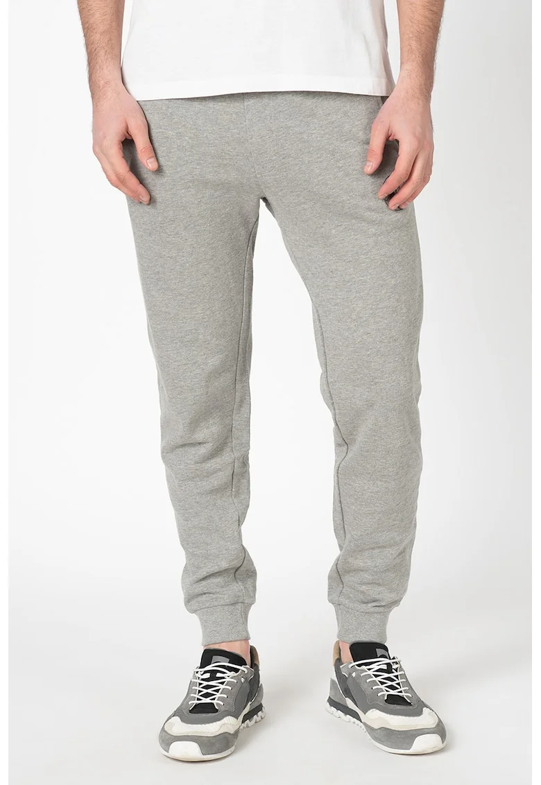 Pantaloni sport de bumbac cu snur de ajustare Gordon, Gri melange
