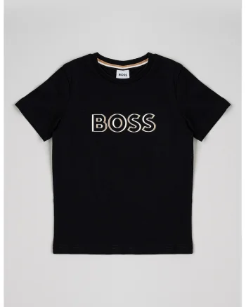 Tricou de bumbac cu logo, Alb fildes/Negru/Maro