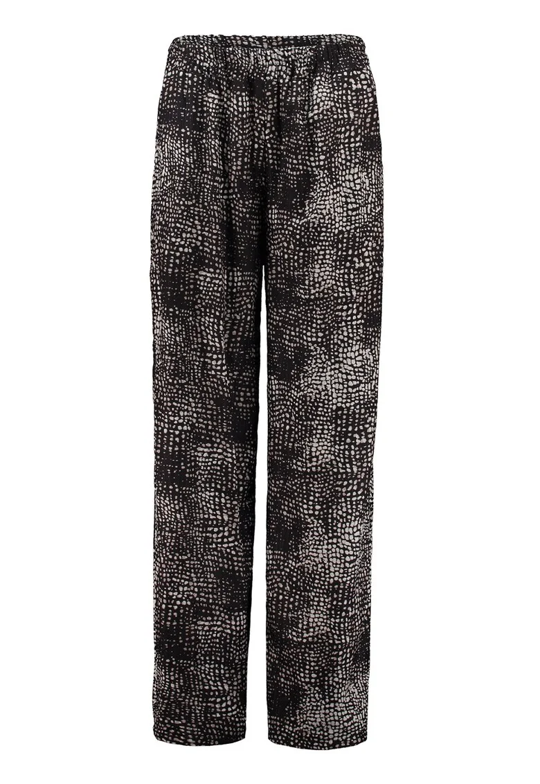 Pantaloni cu imprimeu cu aspect de piele de reptila, Alb/Negru