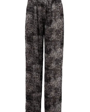 Pantaloni cu imprimeu cu aspect de piele de reptila, Alb/Negru
