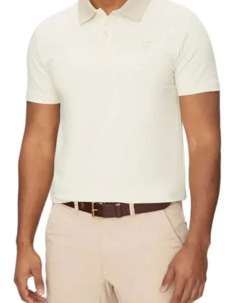 Tricou polo  subtire, bej, bumbac
